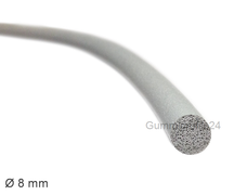 8 mm NBR Moosgummi-Rundprofil grau