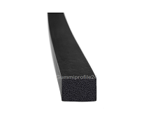 30x35 mm EPDM Moosgummi-Vierkantprofil schwarz